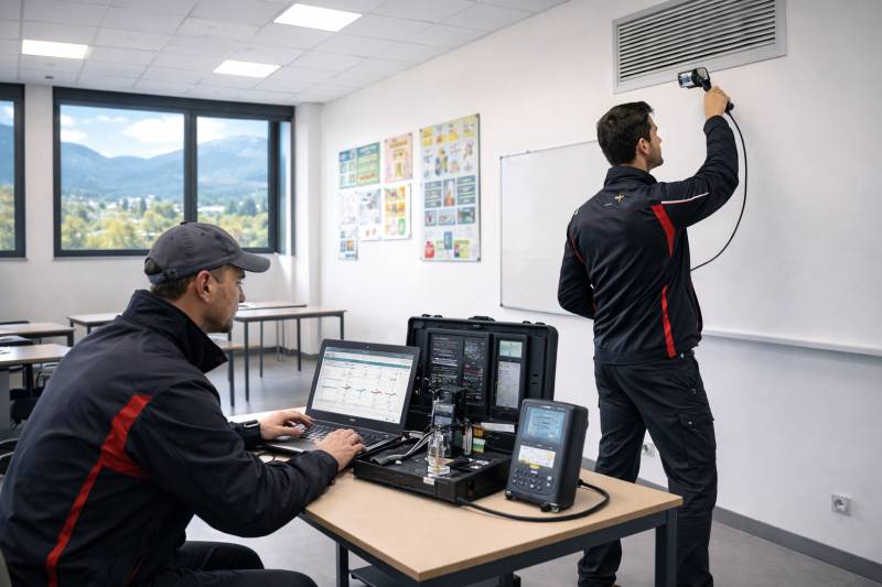 Contrôle de la qualité de l’air intérieur d'un collège à Annecy (Haute-Savoie)